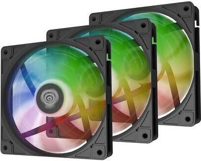 Natec Oxal 120 Case Fans (1300rpm / 46.1cfm) with ARGB Lighting and Connection 3-Pin / 4-Pin PWM Pack of 3