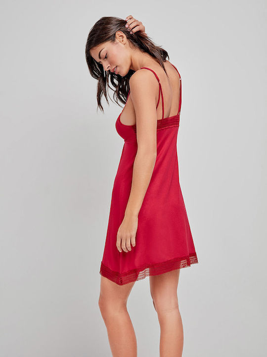 Gisela Winter Damen Nachthemd Red