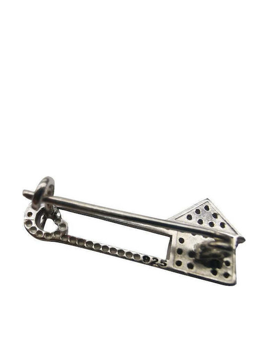 Pin aus Silber Weiß