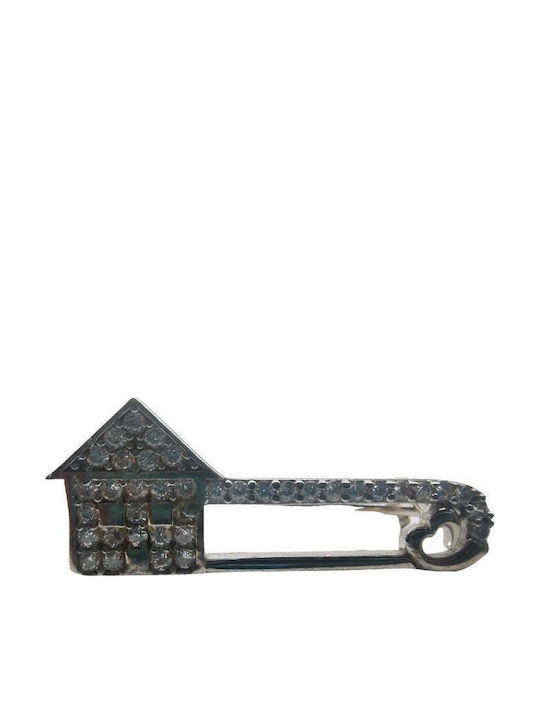 Pin aus Silber Weiß