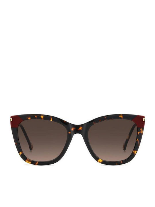 Carolina Herrera Women's Sunglasses with Brown Tartaruga Frame and Brown Gradient Lens HER 0307/S 086/HA