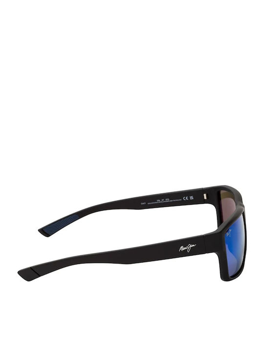 Maui Jim Bărbătești Ochelari de soare cu Negru Cadru și Albastru Oglindă Lentilă B662-02