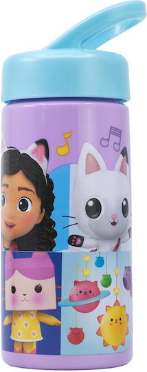 Stor Playground Sipper Пластмасова Детска Бутилка За Вода Габи със Сламка Лилава 410мл