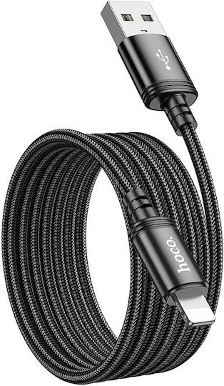 Hoco Usb A Редовна USB-A към Lightning кабел 18W Черен 2м