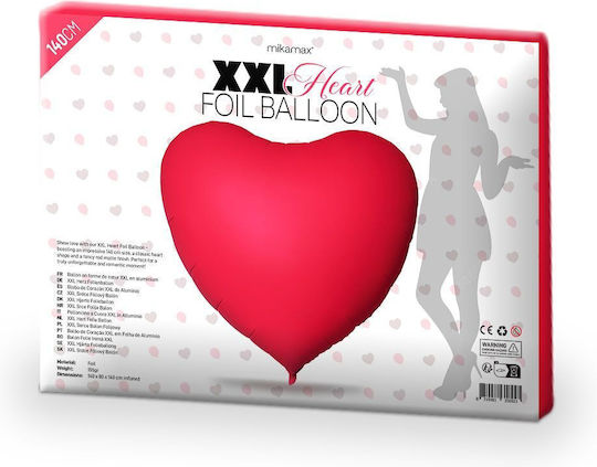 Balloon Foil Jumbo Heart Red 140cm