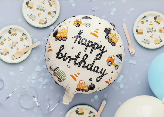 Balloon Foil Round Multicolour Happy Birthday 45cm