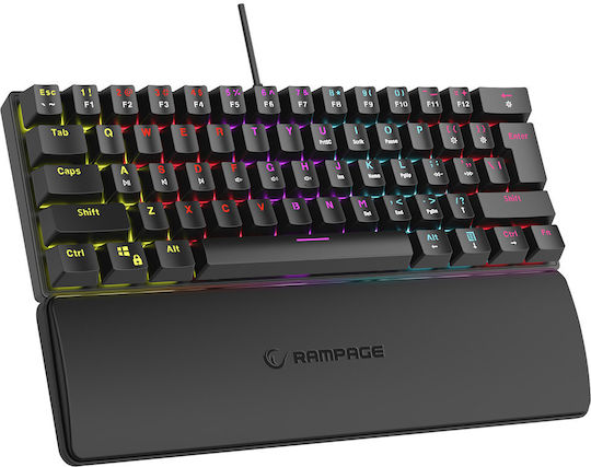 Rampage PLOWER K60 Gaming Mechanical Keyboard 60% with Custom Blue switches and RGB lighting (English US)