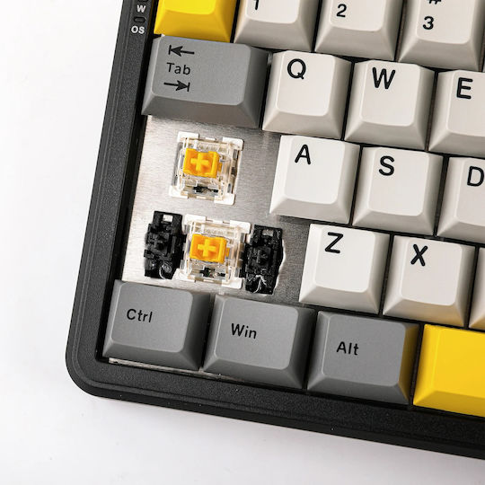 Ajazz AK680 Max Gaming Μηχανικό Πληκτρολόγιο 65% με Magnetic διακόπτες και RGB φωτισμό (Αγγλικό US) Γκρι