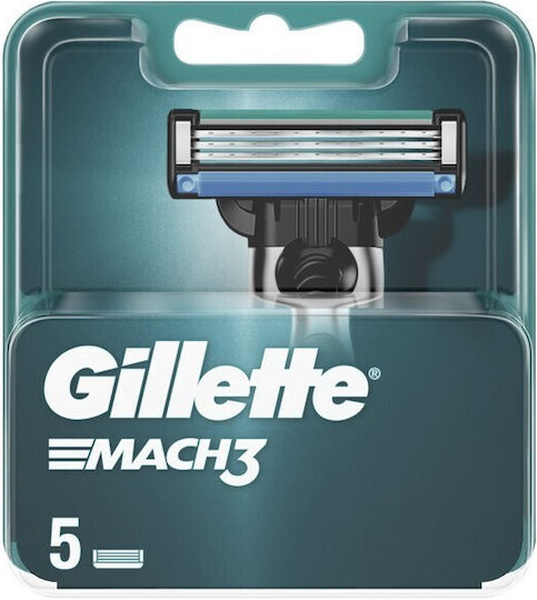 Gillette Mach 3+ Ανταλλακτικές Κεφαλές με 3 Λεπίδες 5τμχ