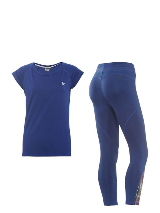 Freddy Wr.up Set Women's Capri Training Leggings Blue