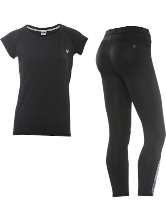 Freddy Wr.up Täglich Set mit Capri Leggings Schwarz