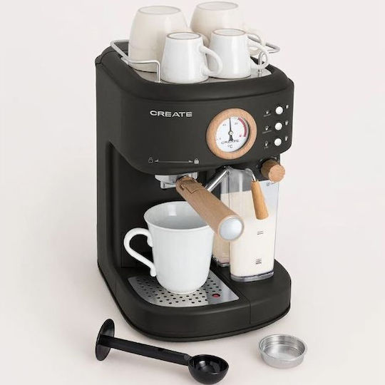 Create Thera Retro Pro Espressomaschine 1250W Druck 20bar für Cappuccino Schwarz