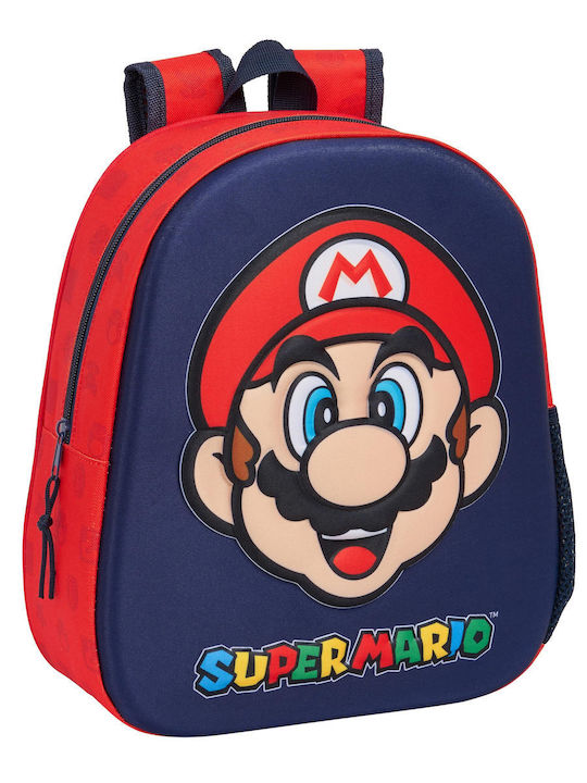 Super Mario School Bag Backpack Elementary, Elementary Red with Water Bottle Holder
