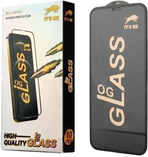 Og Adeziv complet Full Face Tempered Glass Negru (iPhone 13 mini)