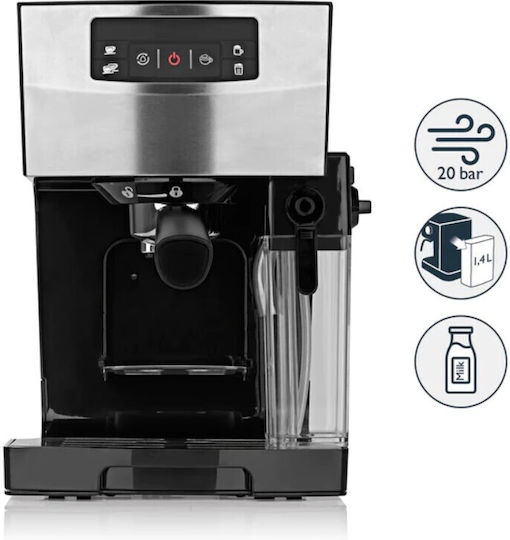 Beem Classico II Mașină de Espresso 1450W Presiune 20bar pentru Cappuccino Argintie
