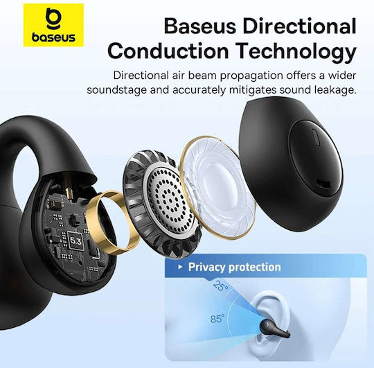 Baseus AirGo AS01 Offenes Ohr Bluetooth-Freisprecheinrichtung Kopfhörer mit Ladeetui Weiß