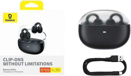 Baseus AirGo 1 Ring Offenes Ohr Bluetooth-Freisprecheinrichtung Kopfhörer mit Schweißresistenz und Ladeetui Weiß
