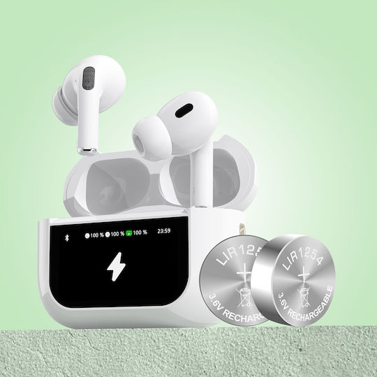 Dudao U19 In-ear Bluetooth Handsfree Ακουστικά με Θήκη Φόρτισης Λευκά
