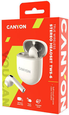 Canyon In-ear Bluetooth Handsfree Căști cu Carcasă de Încărcare Bej