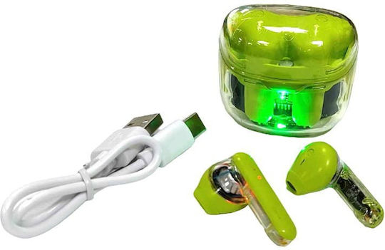 Jazz J5 Earbud Bluetooth Handsfree Ακουστικά με Θήκη Φόρτισης Πορτοκαλί