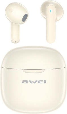 Awei T68 Earbud Bluetooth хендсфри Слушалки с Кутийка за Зареждане Бежов