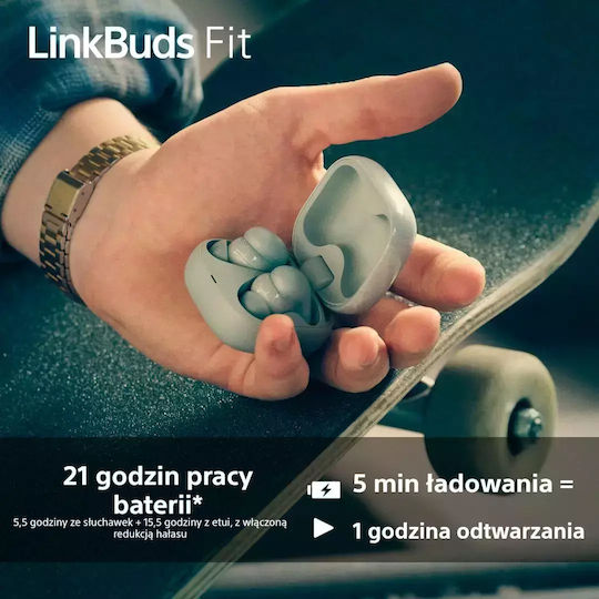 Sony LinkBuds Fit Bluetooth-Freisprecheinrichtung Kopfhörer mit Schweißresistenz und Ladeetui Grün