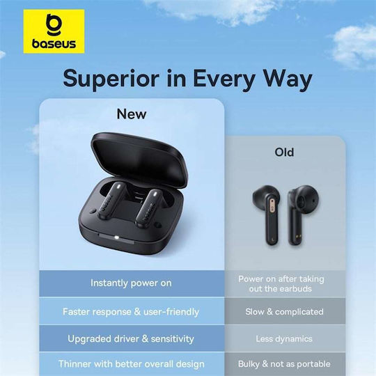 Baseus Bowie E16 In-ear Bluetooth Handsfree Earphones with Sweat Resistance and Charging Case Blue