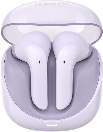Havit TW974 Earbud Bluetooth Handsfree Ακουστικά με Αντοχή στον Ιδρώτα και Θήκη Φόρτισης Μωβ