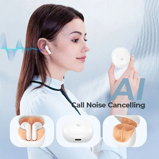 Havit TW931 Earbud Bluetooth Handsfree Ακουστικά με Θήκη Φόρτισης Λευκά