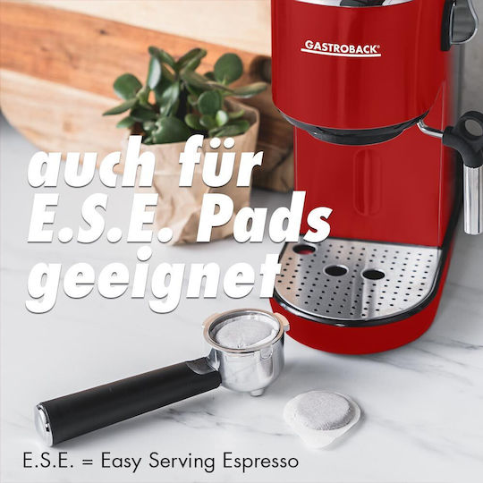 Gastroback Μηχανή Espresso 1400W Πίεσης 19bar Κόκκινη