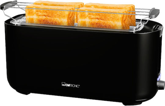 Clatronic Prăjitor de pâine 4 sloturi 1400W Negru