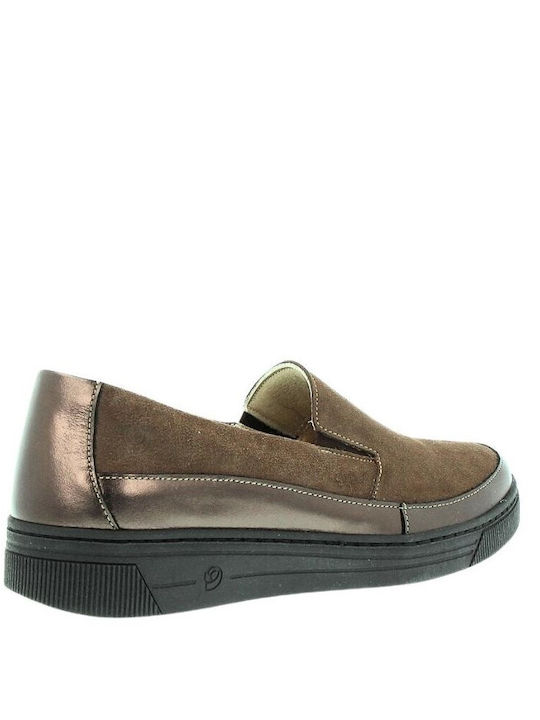 Suave Leder Anatomisch Damen Slip-Ons Braun