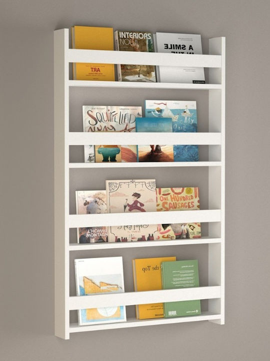 Kids Wall Montessori Shelving Unit White 70x10x120cm