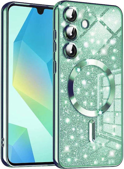 Techsuit Luxury Glitter Umschlag Rückseite Silikon Grün (Galaxy A16)