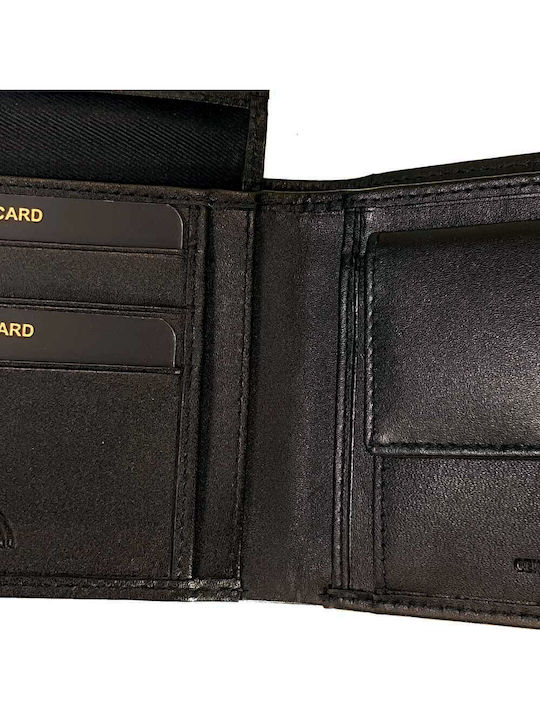 Δερμάτινο Ανδρικό Πορτοφόλι Κερμάτων με RFID Μαύρο