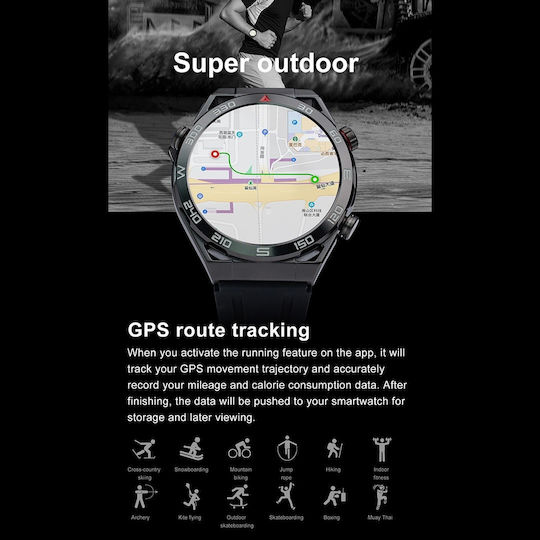 NO.1 ULTRA Mate Smartwatch με Παλμογράφο (Ασημί Κάσα / Ασημί Λουρί Μεταλλικό)