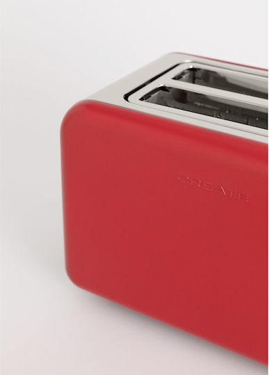 Create Retro Φρυγανιέρα 2 Θέσεων 850W Κόκκινη
