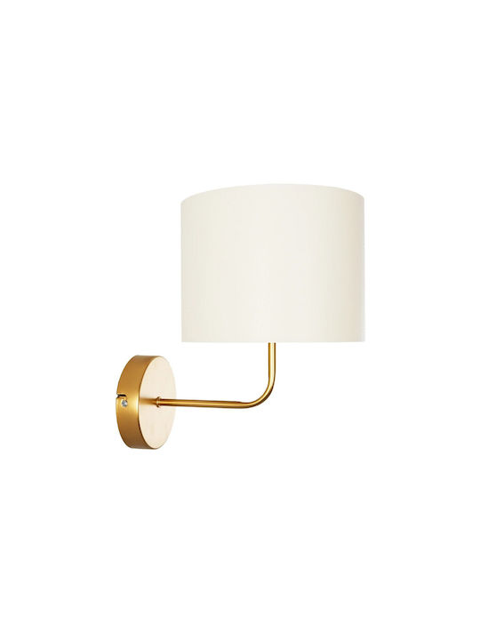 GloboStar Ralph Vintage Φωτιστικό Τοίχου με Ντουί E27 Χρυσό 26x29εκ.