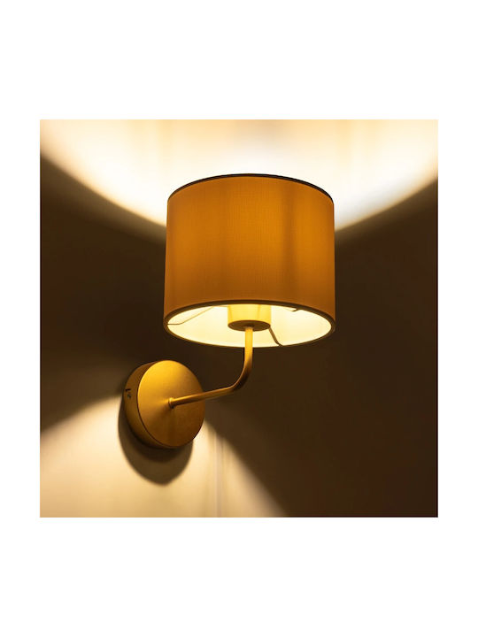GloboStar Ralph Vintage Φωτιστικό Τοίχου με Ντουί E27 Χρυσό 26x29εκ.