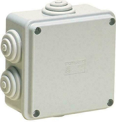 Eurolamp Surface Mounted Electrical Box Branching IP44 (80x80x40mm) in Gray Color