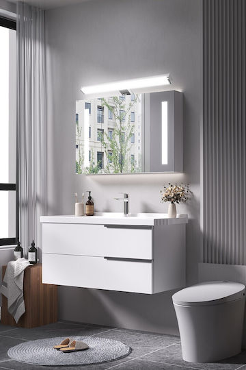 Spot Light Modern Lamp Bathroom with Integrated LED and Natural White Light Silver 12.1cm