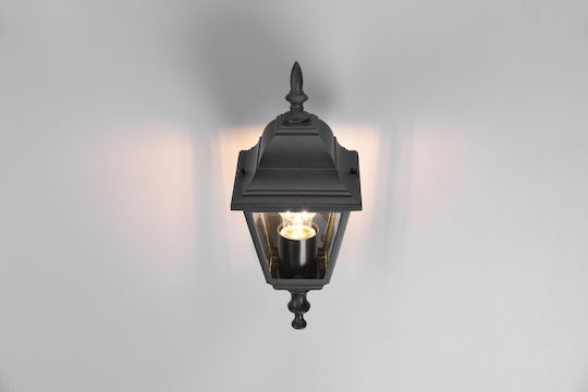 Trio Lighting Осветително тяло За стена с фасунга E27 Черен 14x19x14см.