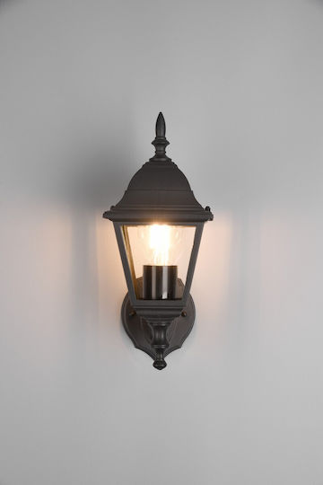 Trio Lighting Осветително тяло За стена с фасунга E27 Черен 14x19x14см.