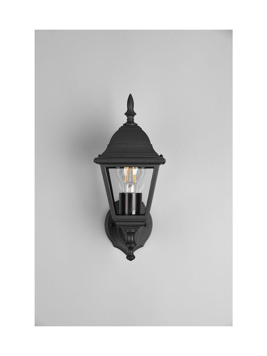 Trio Lighting Φωτιστικό Τοίχου με Ντουί E27 Μαύρο 14x19x14εκ.