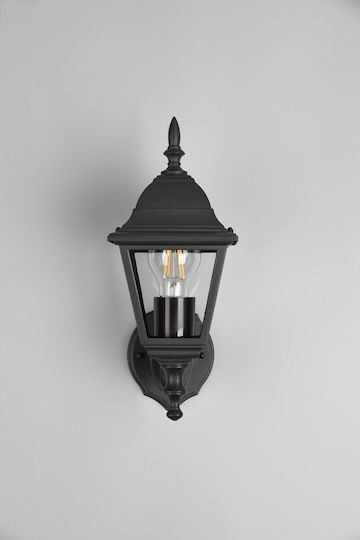 Trio Lighting Осветително тяло За стена с фасунга E27 Черен 14x19x14см.