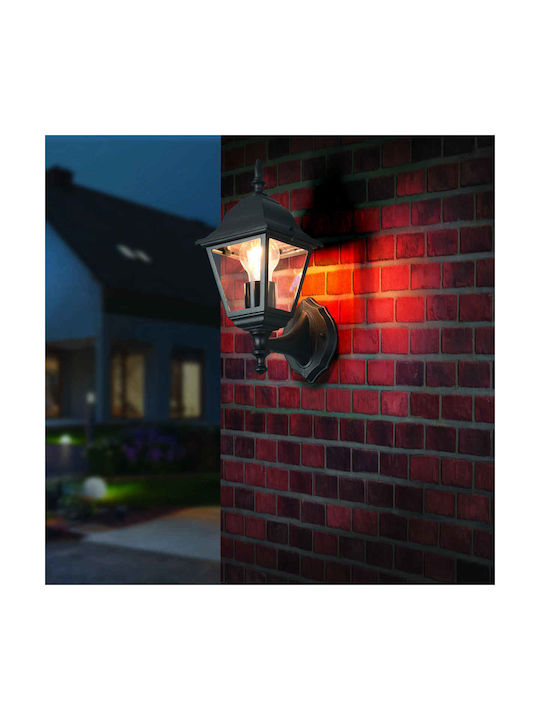 Trio Lighting Φωτιστικό Τοίχου με Ντουί E27 Μαύρο 14x19x14εκ.
