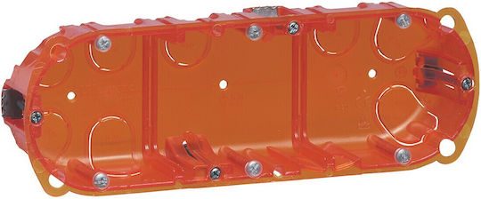 Legrand Batibox Flush Electrical Box Branching for Drywall Wall 3 Positions in Orange Color