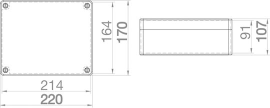 408209 Cutie de joncțiune externă industrială 220x170x107 IP65