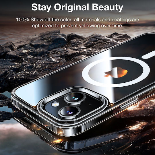 Torras Diamond Clear-mag Back Cover Tempered Glass 1.016mm Magnetic Transparent (iPhone 15)