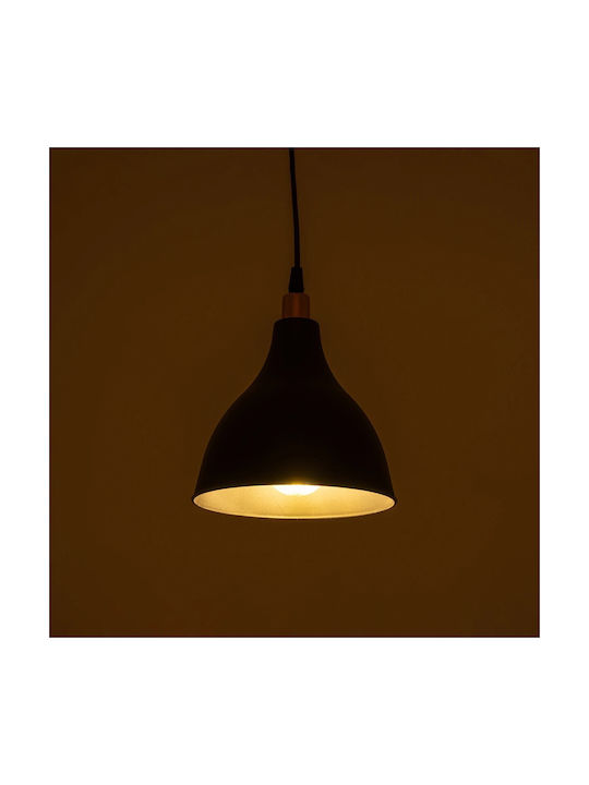 GloboStar Rade Pendant Light Black Bell with Socket E27 17.5x17.5x56cm